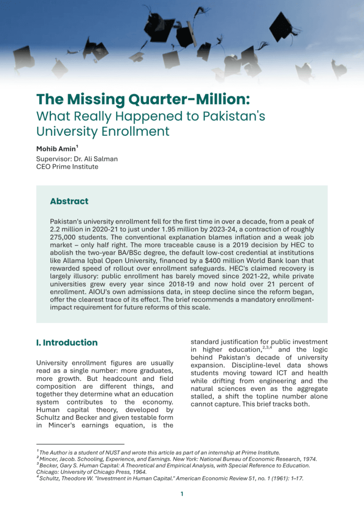 The Missing Quarter-Million: What Really Happened to Pakistan’s University Enrollment